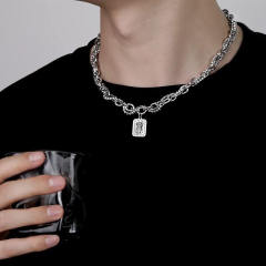 Hiphop stainless steel chain diamond alloy chain necklace for men