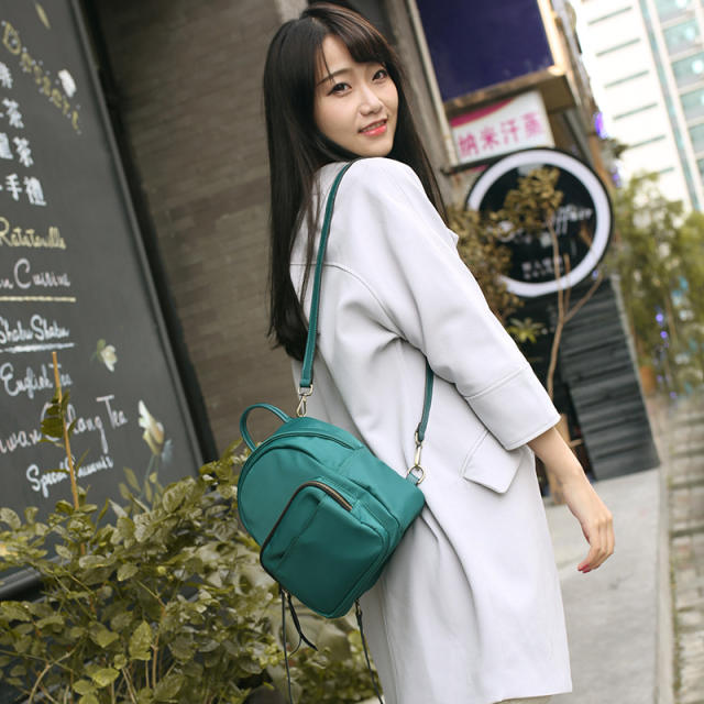 Korean fashion multi function plain color mini backpack