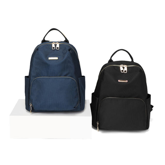 Korean fashion casual plain color waterproof oxford backpack