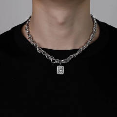 Hiphop stainless steel chain diamond alloy chain necklace for men