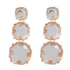 Geometric clear resin colorful chunky earrings