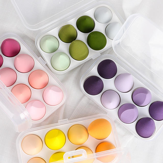 8pcs hot sale colorful makeup blenders with case