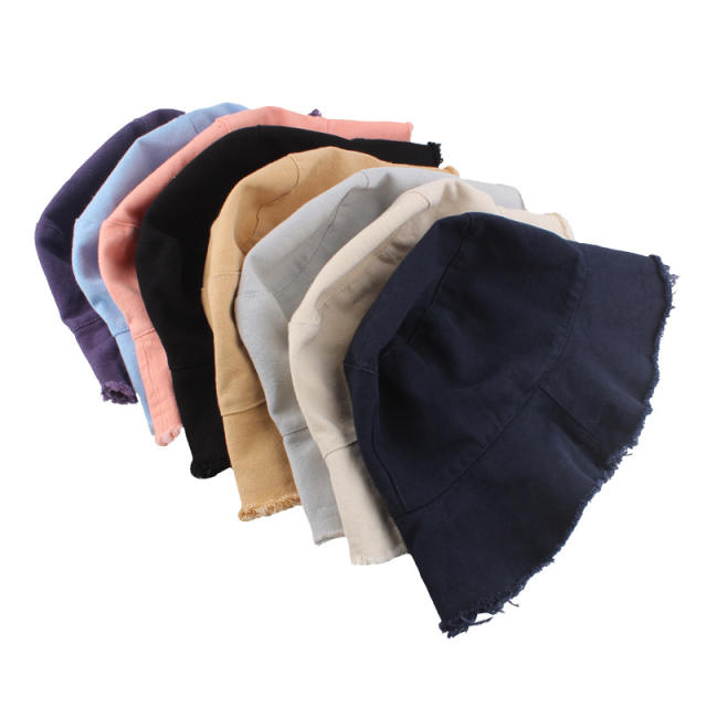 Korean fashion plain color cotton bucket hat