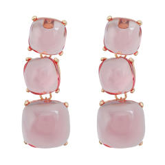 Summer color geometric resin chunky dangle earrings