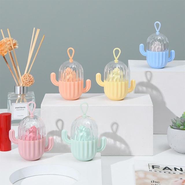 Sweet cactus case with makeup blenders