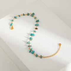 18KG copper turquoise stone anklet