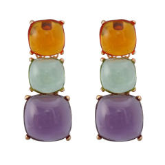 Geometric resin chunky earrings