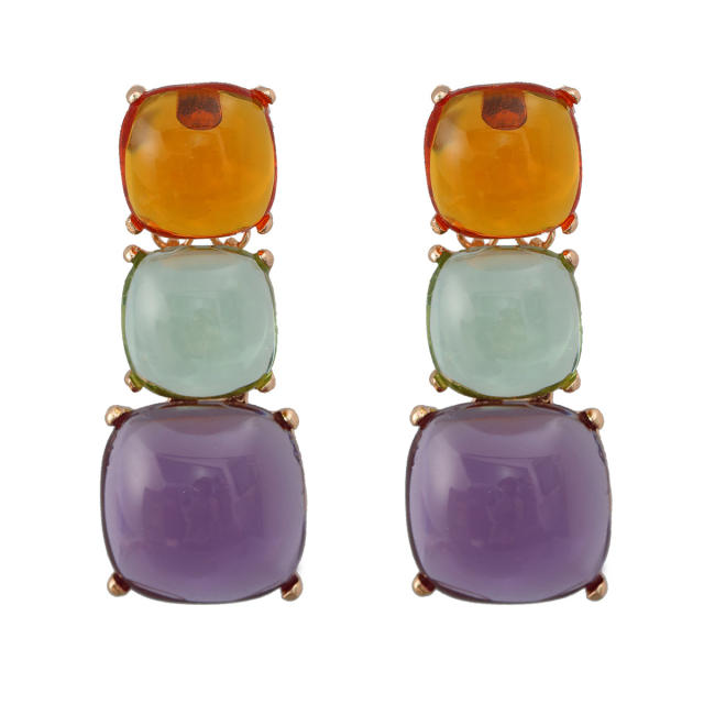 Geometric resin chunky earrings