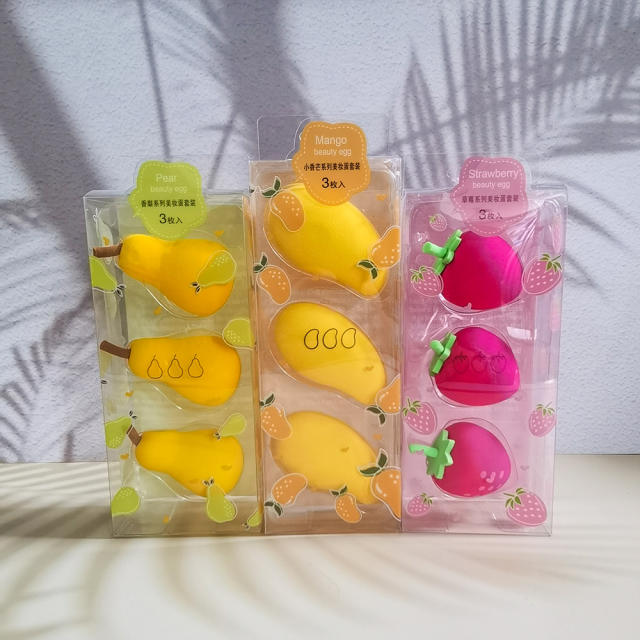 Cute fruit design cute makeup blenders sponges 3pcs set
