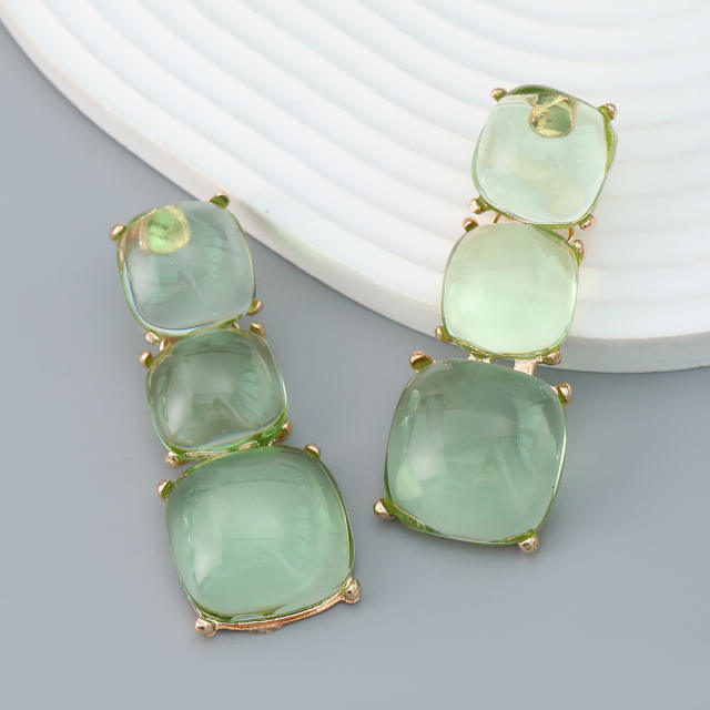 Geometric resin chunky earrings