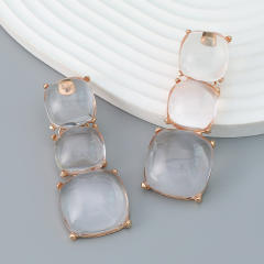 Geometric resin chunky earrings