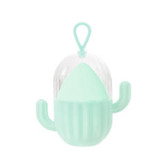 Sweet cactus case with makeup blenders