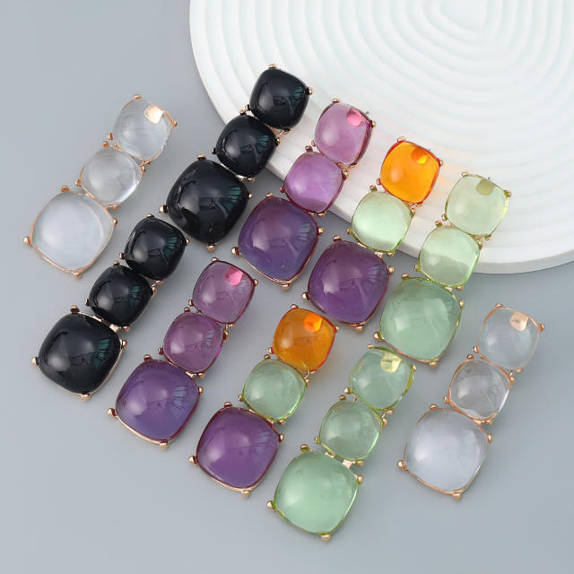Geometric resin chunky earrings
