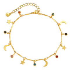 18KG copper moon charm anklet