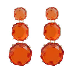 Geometric clear resin colorful chunky earrings