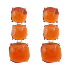 Summer color geometric resin chunky dangle earrings
