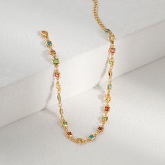 18KG rainbow CZ copper anklet
