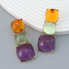 Geometric resin chunky earrings