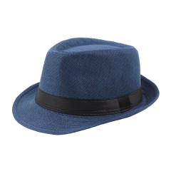 Outdoor flax material fedora hat for men