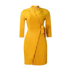 Fashionable plain color shirt dress