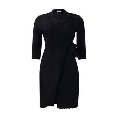 Fashionable plain color shirt dress