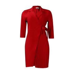Fashionable plain color shirt dress
