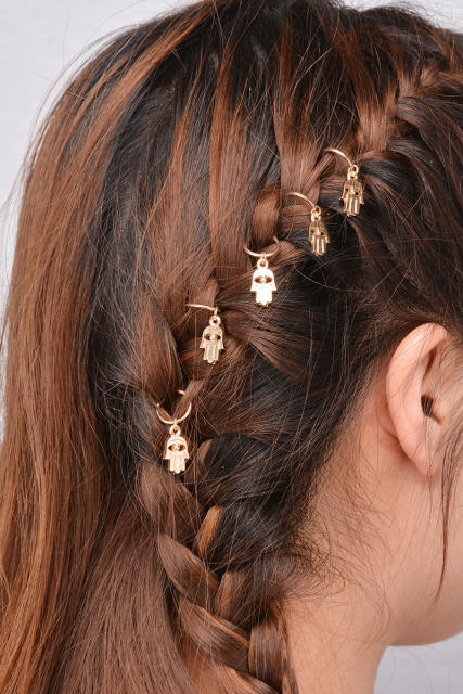 5pcs boho shell leaf cross charm hair accessory for braids dreadlocak accessories