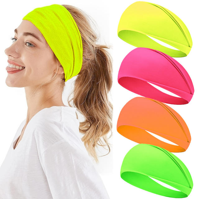 Summer fluorescent color sports yoga headband