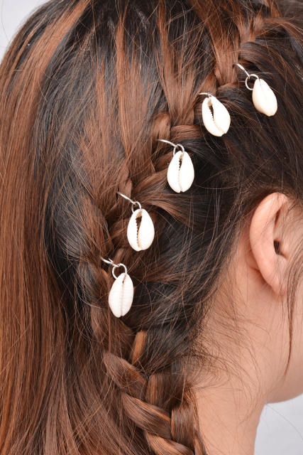 5pcs boho shell leaf cross charm hair accessory for braids dreadlocak accessories
