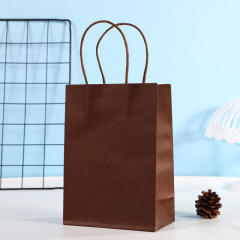 Solid color kraft paper bag gift bag