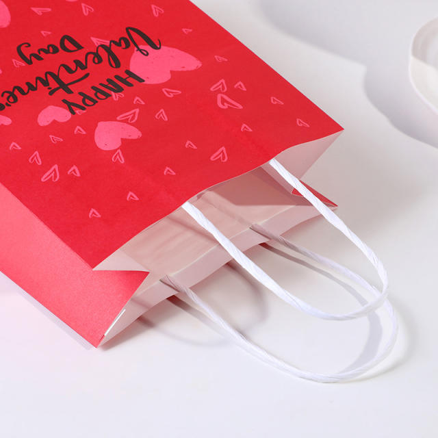 Heart series red color kraft paper bag gift bag