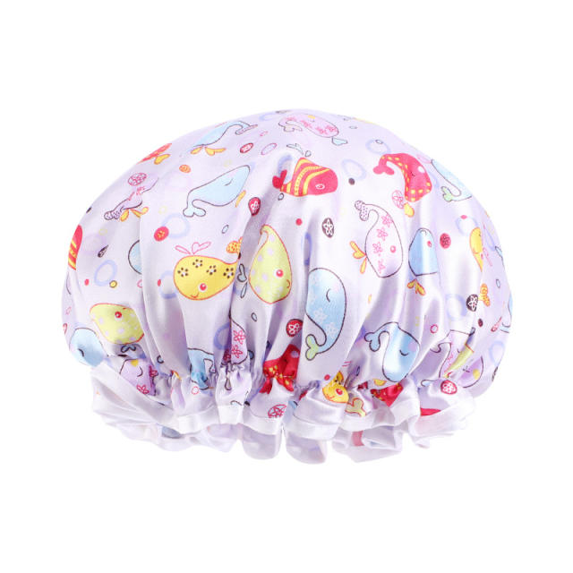 Cute cartoon PE waterproof bonnets for kids