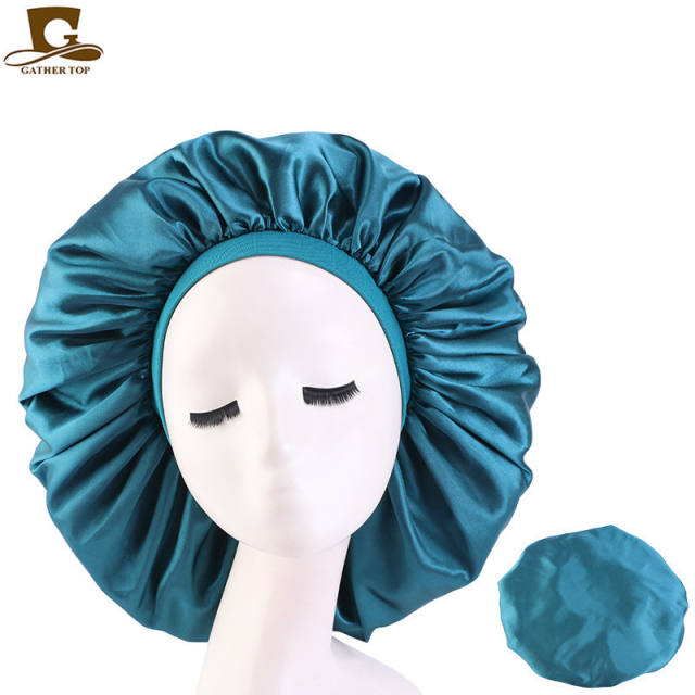 Large size satin bonnets for women