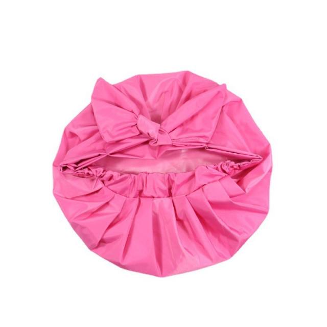 Waterproof cute bow plain color shower chef bonnets