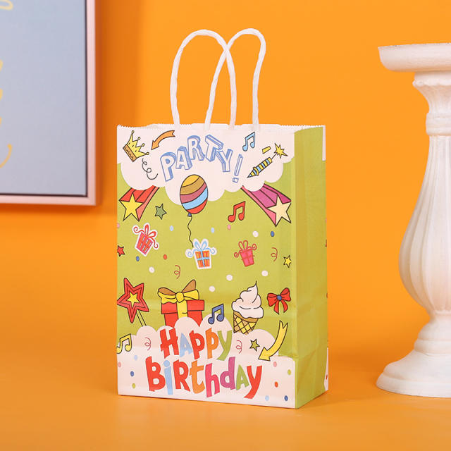 Happy birthday party gift kraft paper bag gift bag