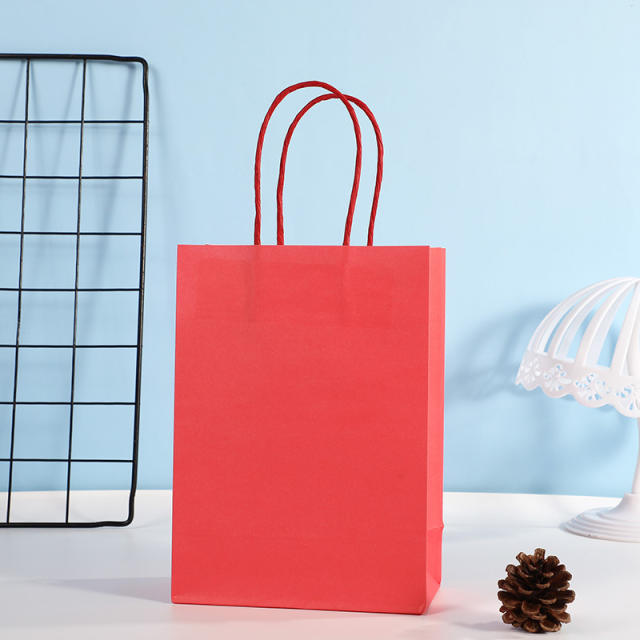 Solid color kraft paper bag gift bag