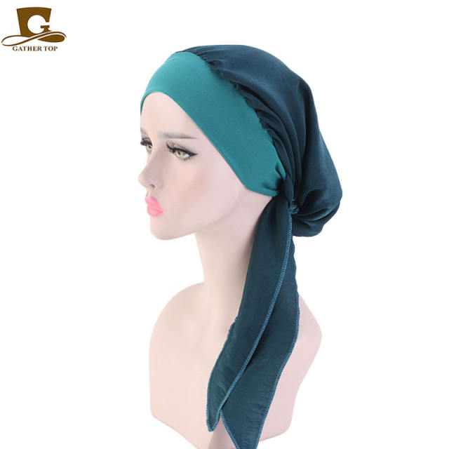 Imitation silky satin women bonnets