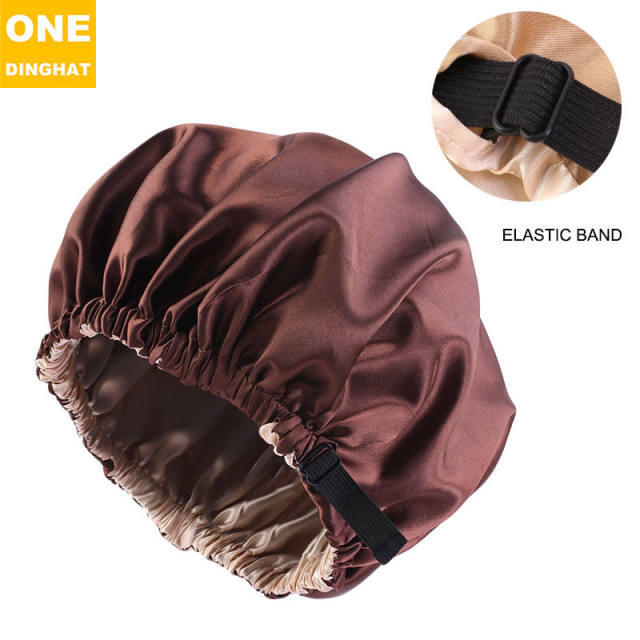 Two layer plain color satin bonnets