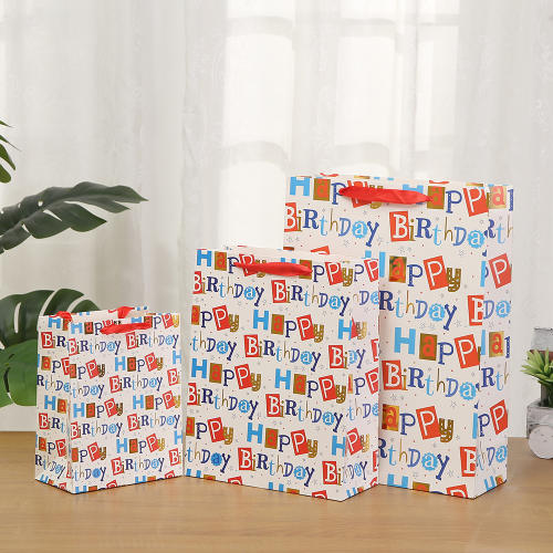 INS creative happy birthday paper bag jewelry bag