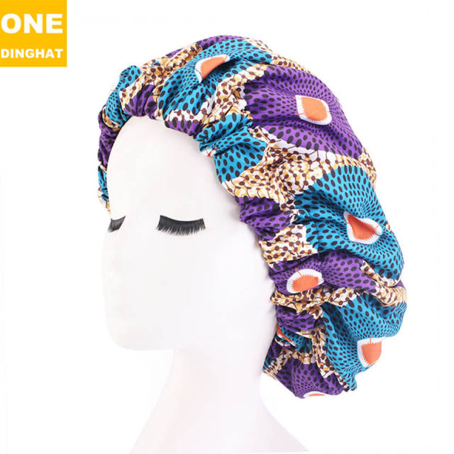 Africa pattern jumbo satin bonnets
