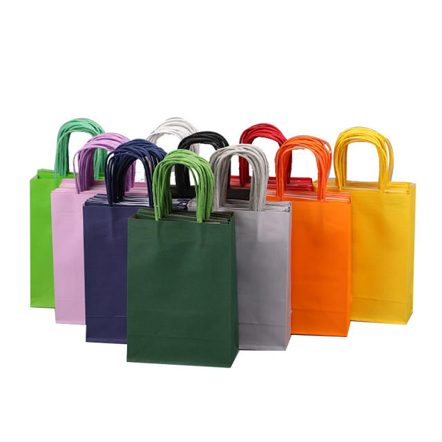 Solid color kraft paper bag gift bag