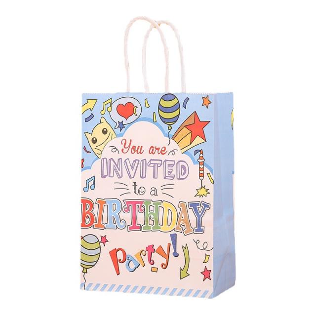 Happy birthday party gift kraft paper bag gift bag