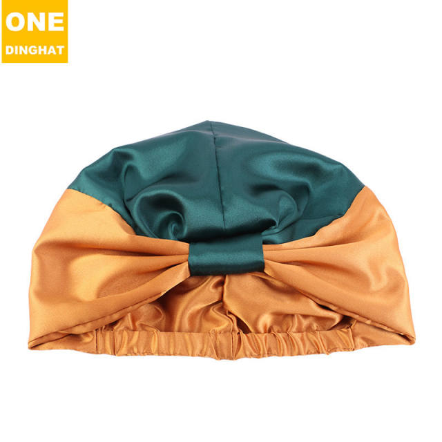 Color matching satin bonnets