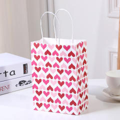 Heart series red color kraft paper bag gift bag