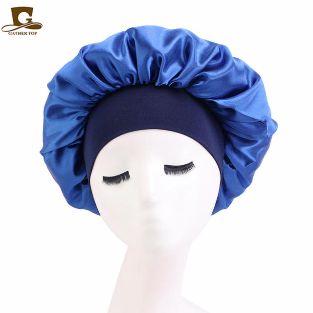Plain color satin bonnets for women
