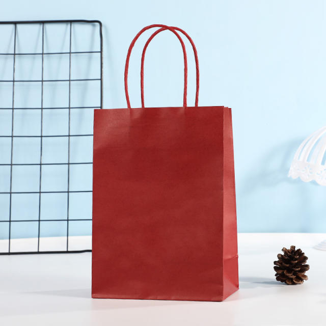 Solid color kraft paper bag gift bag