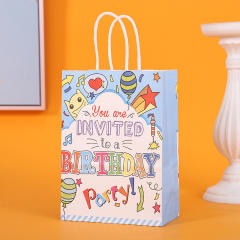 Happy birthday party gift kraft paper bag gift bag