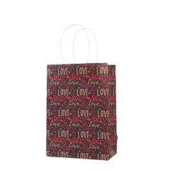Heart series red color kraft paper bag gift bag