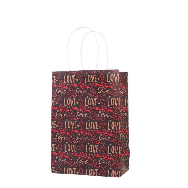Heart series red color kraft paper bag gift bag