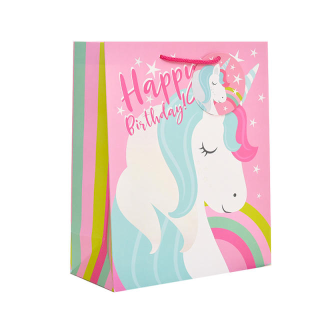 Cartoon unicorn design paper bag gift bag